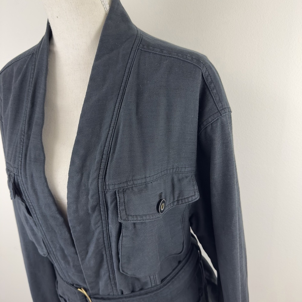 Free People black Cotton Utility Belted Jacket Womens XS Lightweight - Picture 7 of 11
